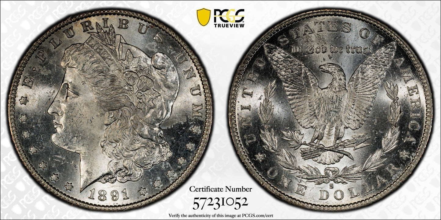 1891-S $1 Morgan Dollar PCGS MS62
