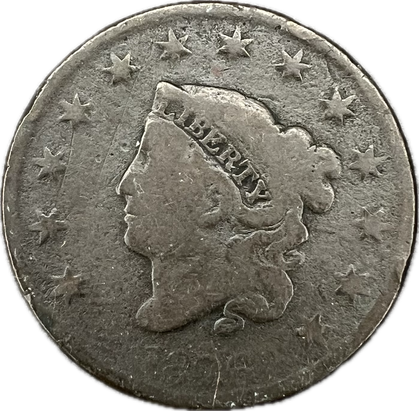 1826 Coronet Head Large Cent G-4 BN