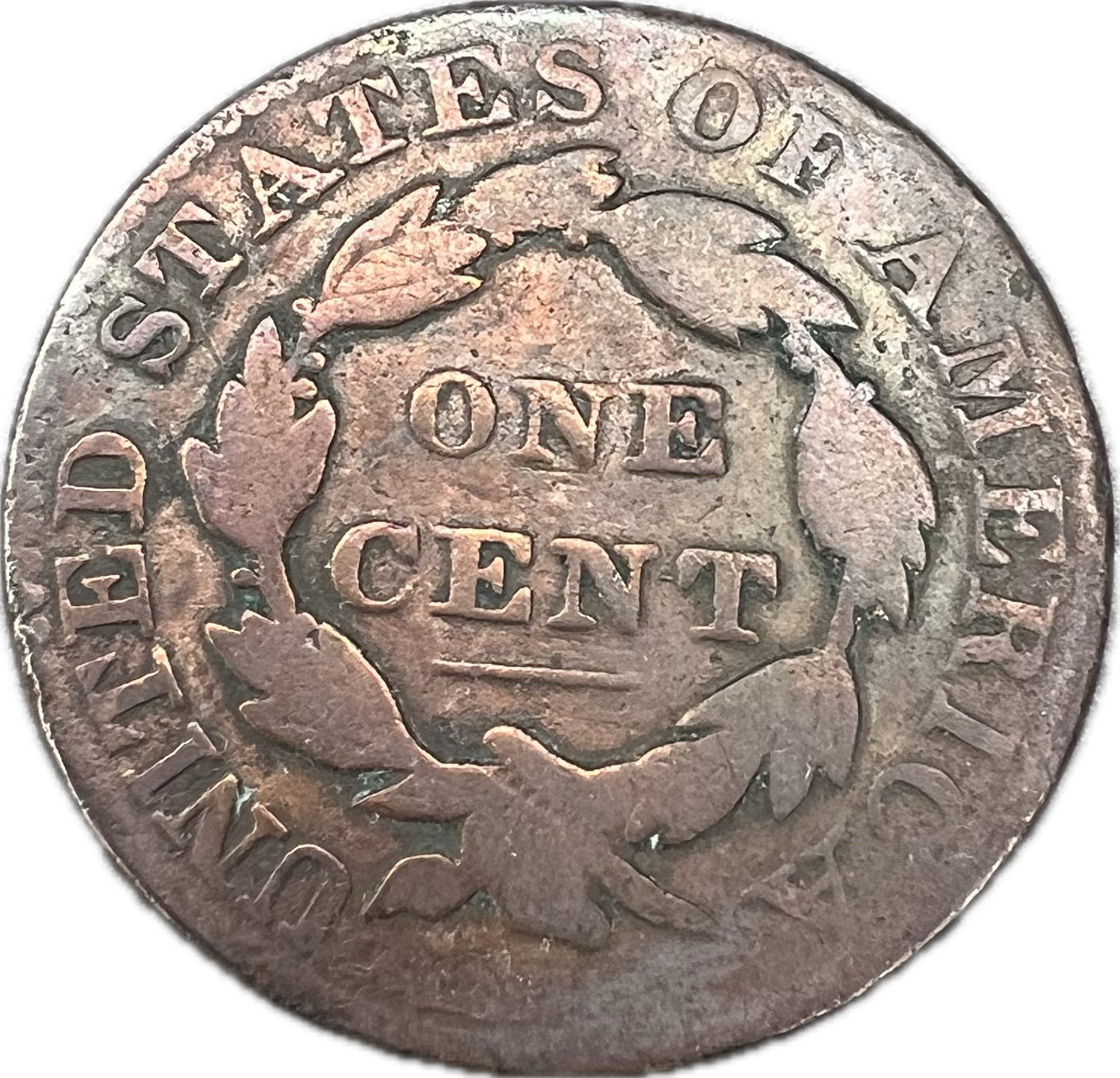 1828 Coronet Head Large Cent, Small Wide Date, G-4 BN