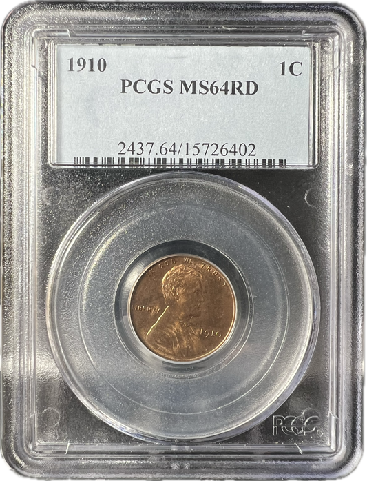 1910 1C Wheat Cent PCGS MS64RD