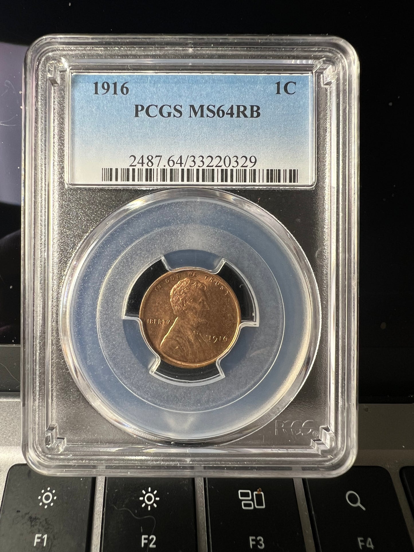 1916 1C Wheat Cent PCGS MS64RB