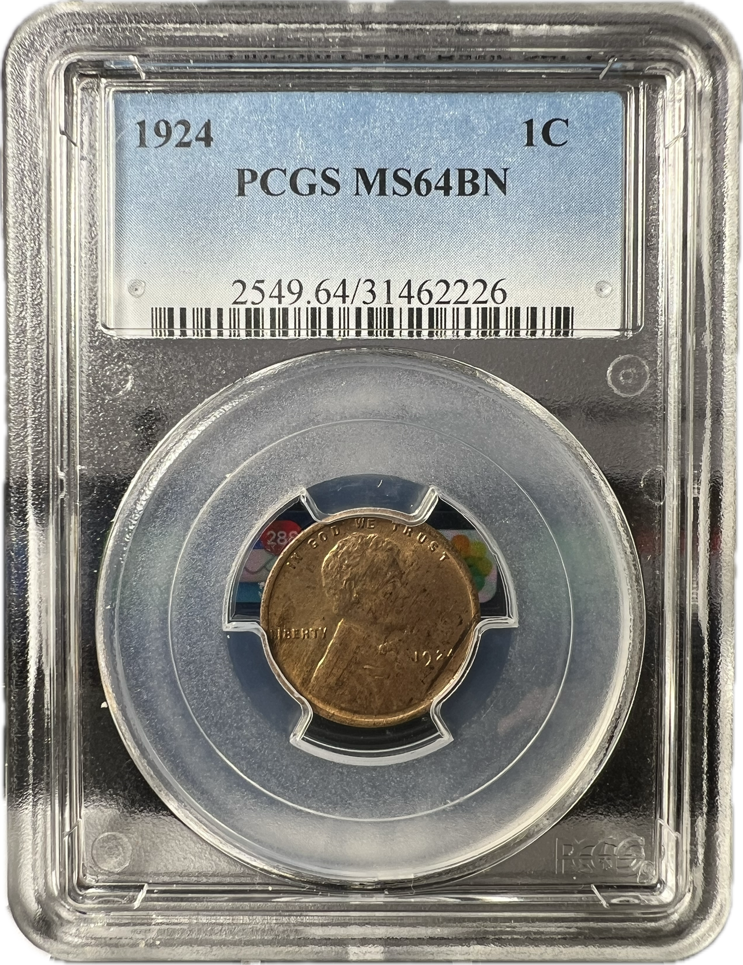 1924 1C Wheat Cent PCGS MS64BN