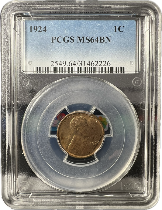 1924 1C Wheat Cent PCGS MS64BN