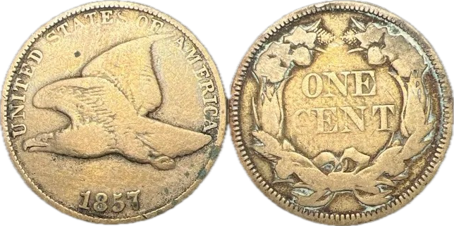 1857 1C Flying Eagle Cent VG-8