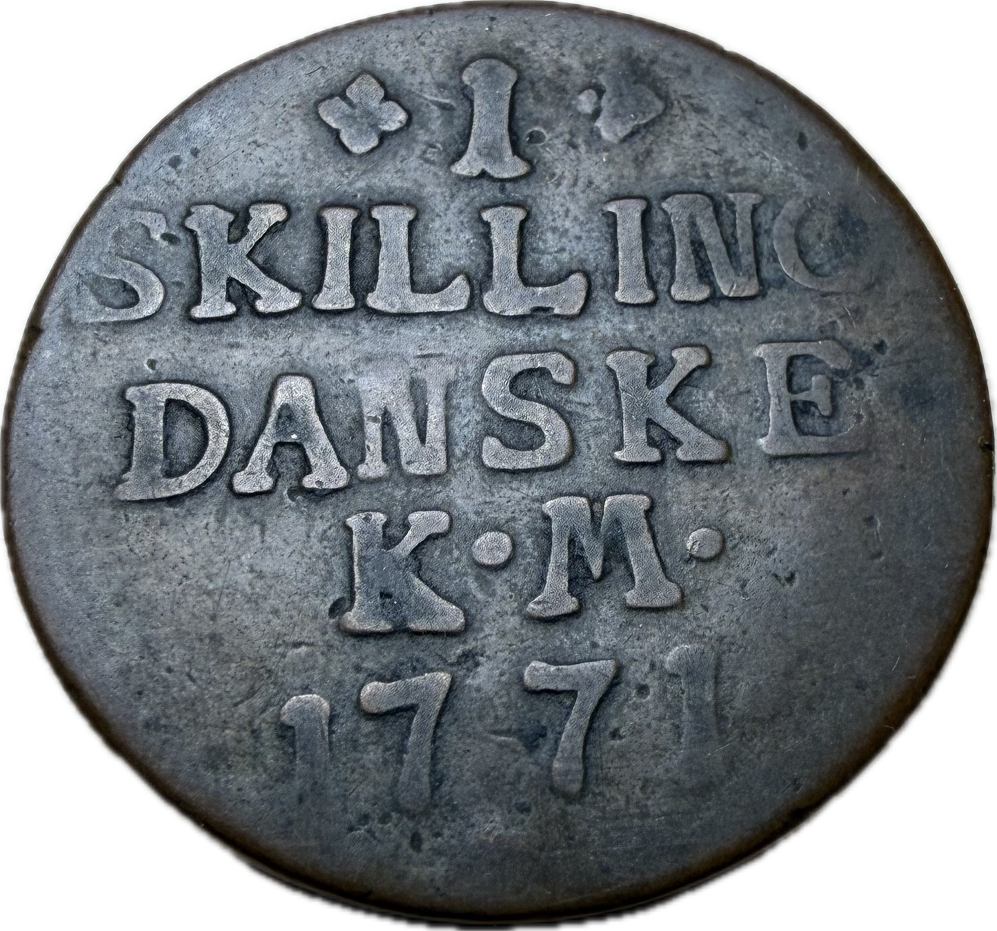 1771 Denmark 1 Skilling Christian VII VF20