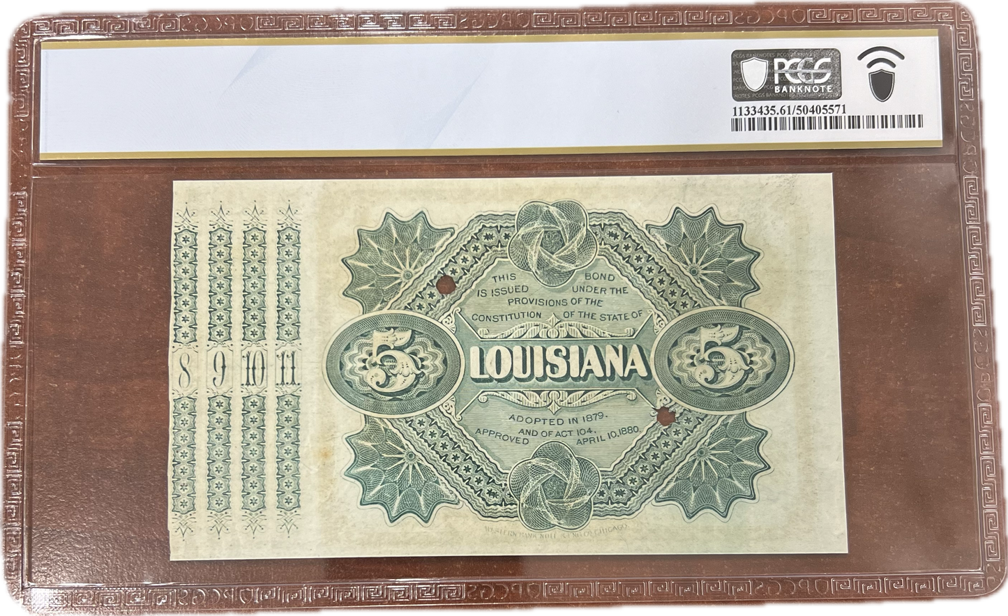 $5 1871-76 (1880) Baton Rouge, Louisiana PCGS UN61