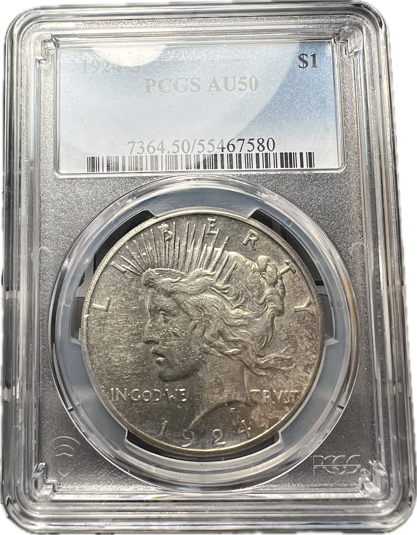 1924-S $1 Peace Dollar PCGS AU50