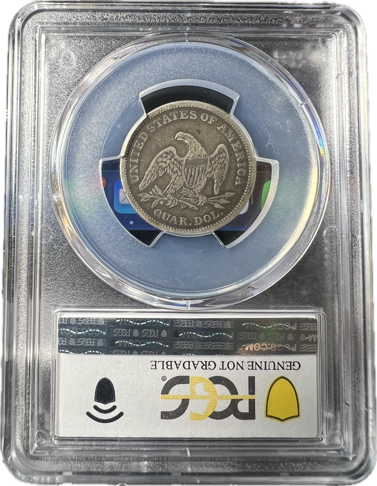 1838 25C Liberty Seated Quarter PCGS Genuine Graffiti-VF Detail Seated, No Drapery