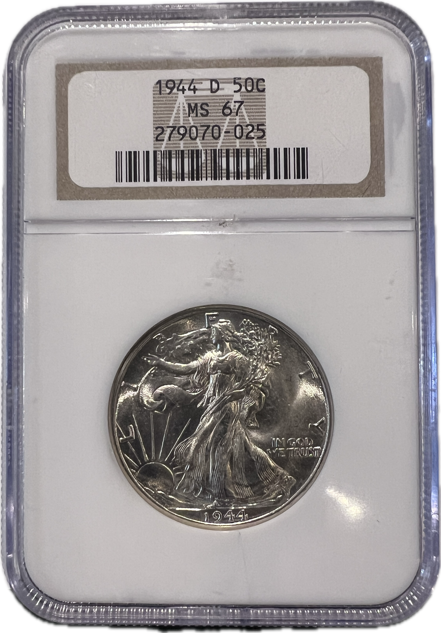 1944-D 50C Walking Liberty NGC MS67