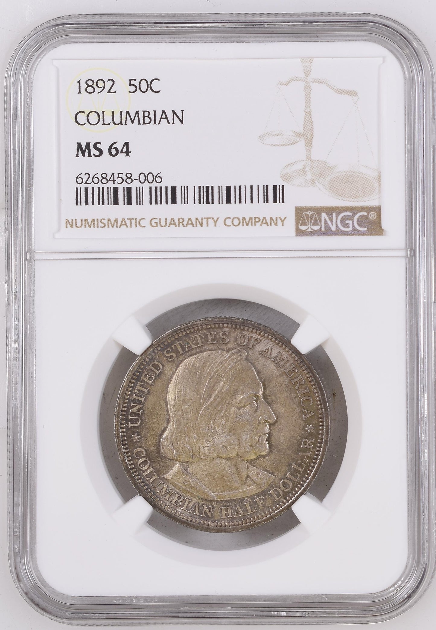 1892 50C Columbian NGC MS64