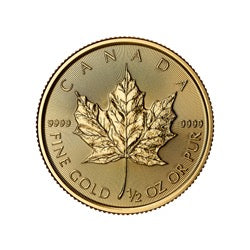 2025 – Gold Canadian Maple Leaf 1/2 oz (BU)