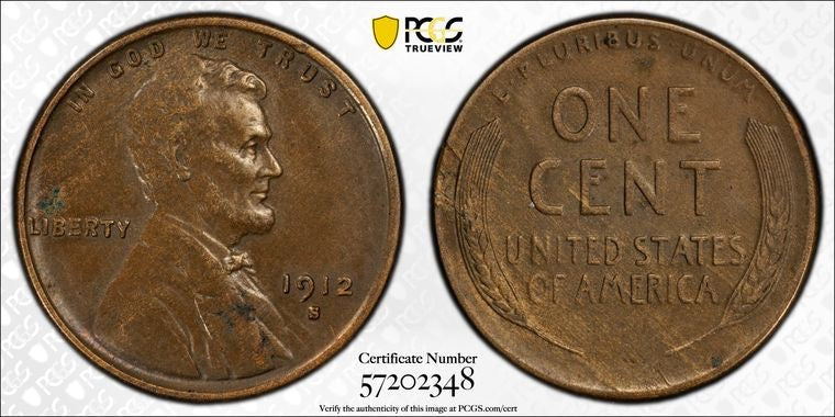 1912-S 1C Wheat Cent PCGS XF45