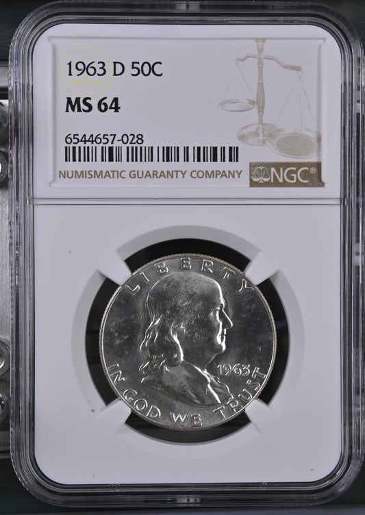 1963-D 50C Franklin Half Dollar NGC MS64