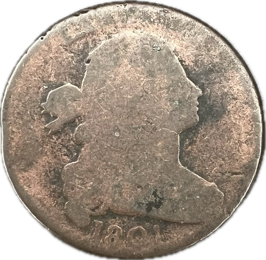 1801 Draped Bust Large Cent, Normal Reverse, AG-3 BN