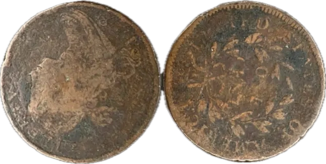 1798 1C Draped Bust Large Cent Hair Style #1 VG-8 BN