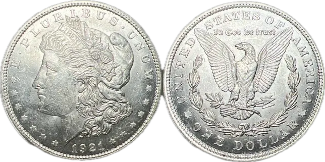 1921 $1 Morgan Dollar AU-55