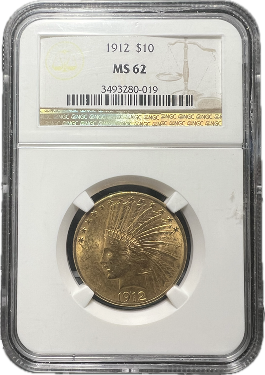 1912 $10 Indian Gold Eagle NGC MS62