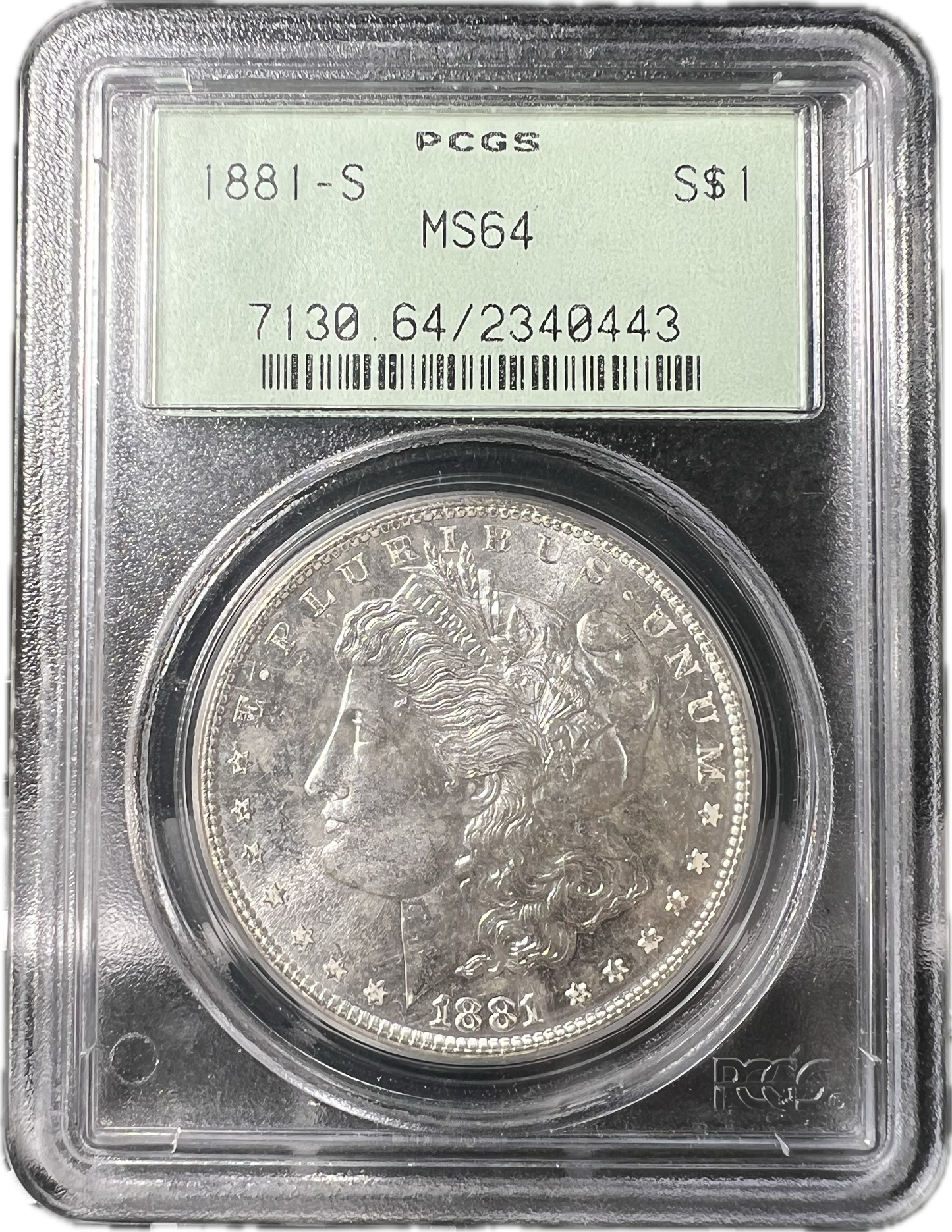 1881-S $1 Morgan Dollar PSGS MS64 (Gen 2 Holder)