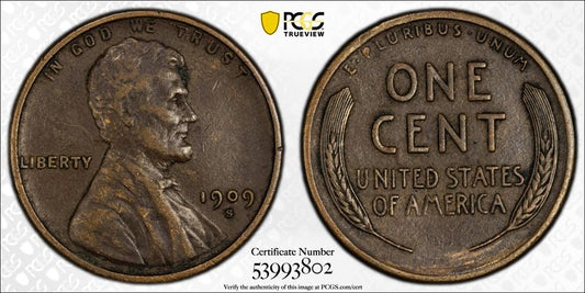 1909-S 1C Lincoln Wheat PCGS XF40