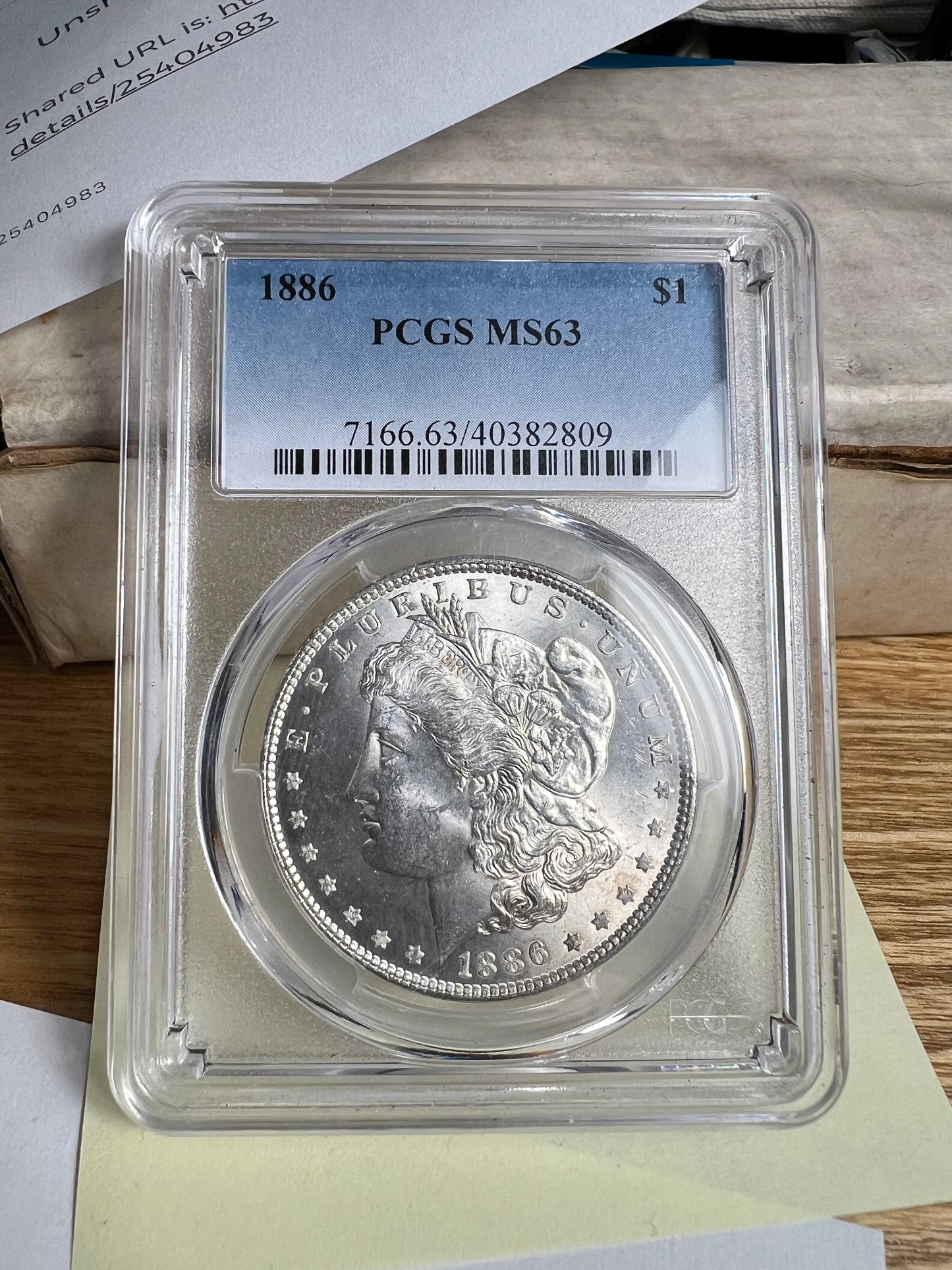 1886 $1 Morgan Dollar PCGS MS63