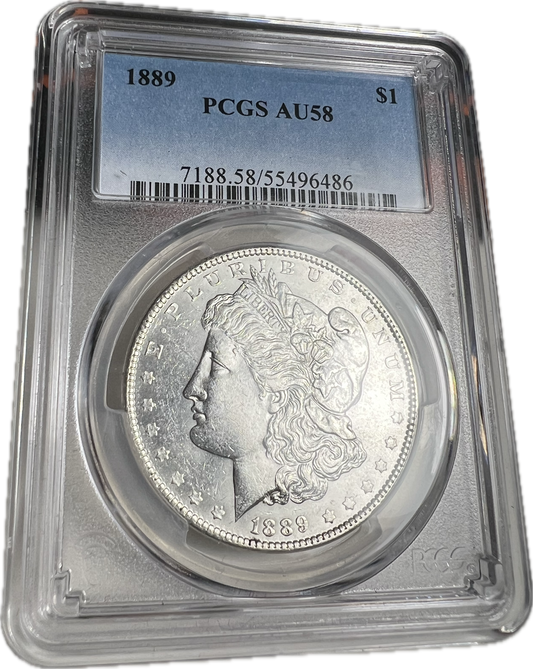 1889 $1 Morgan Dollar PCGS AU58