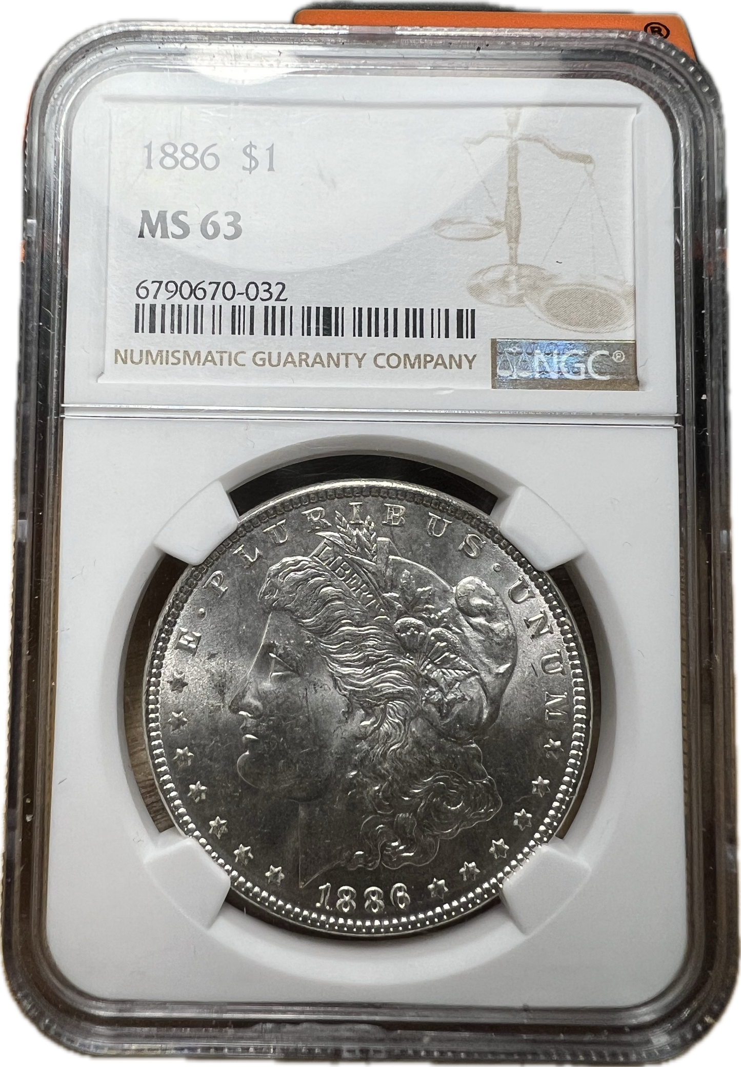1886 $1 Morgan Dollar NGC MS63