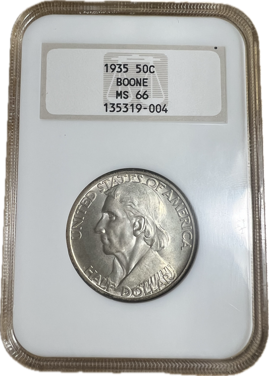1935 50C Silver Commemorative Boone NGC MS66 (Fatty Holder)