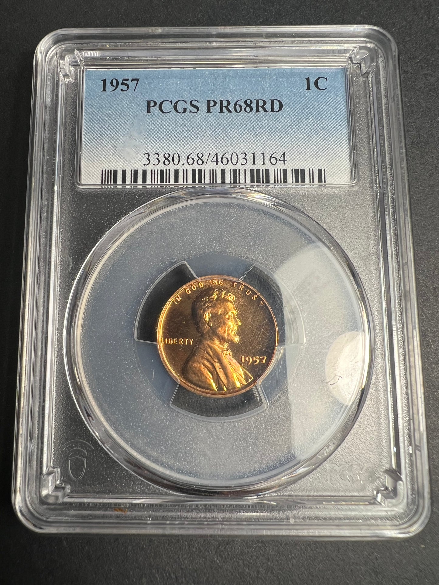 1957 1C Lincoln Cent PCGS PR68RD