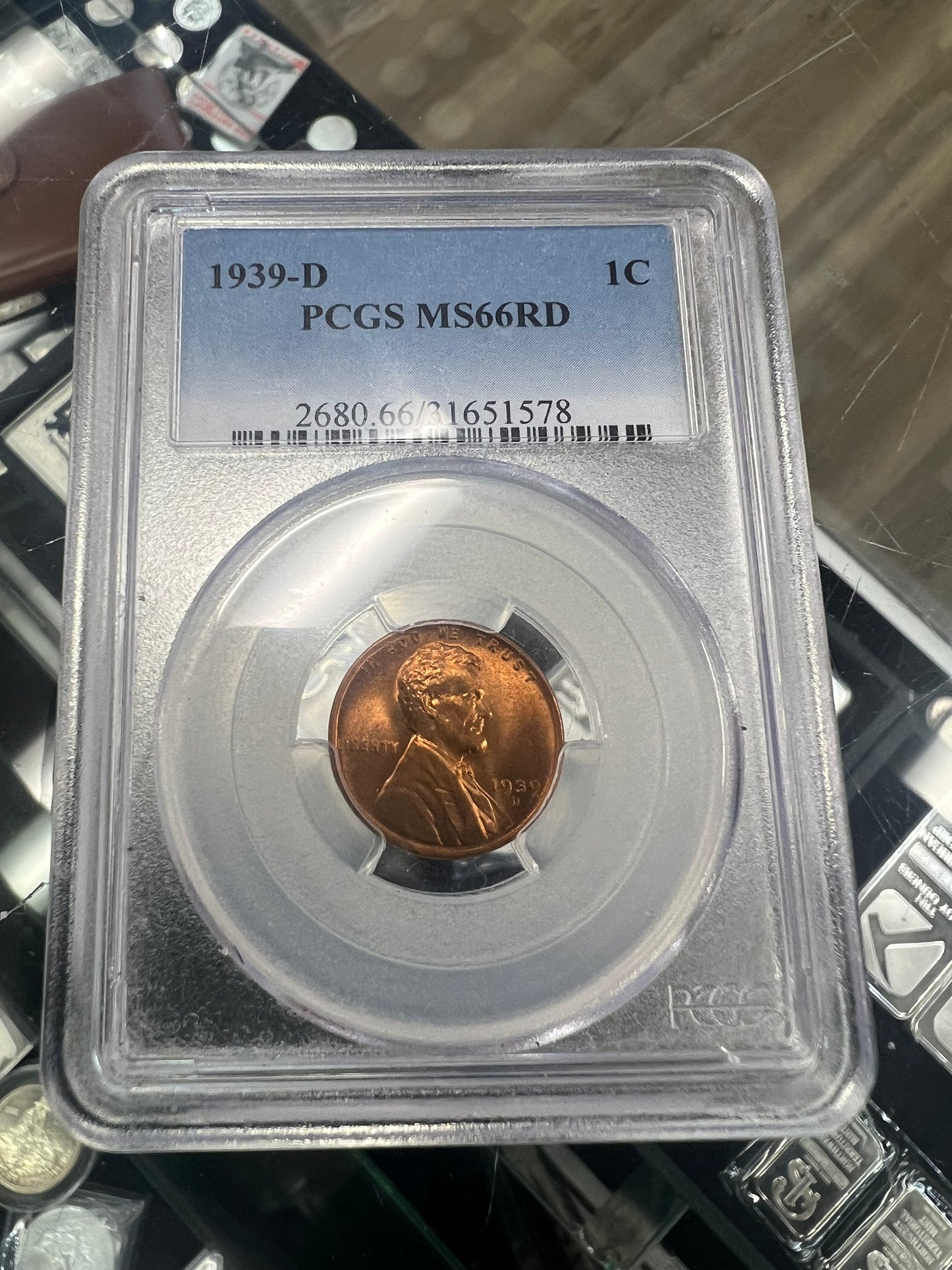 1939-D 1C Lincoln Cent PCGS MS66RD