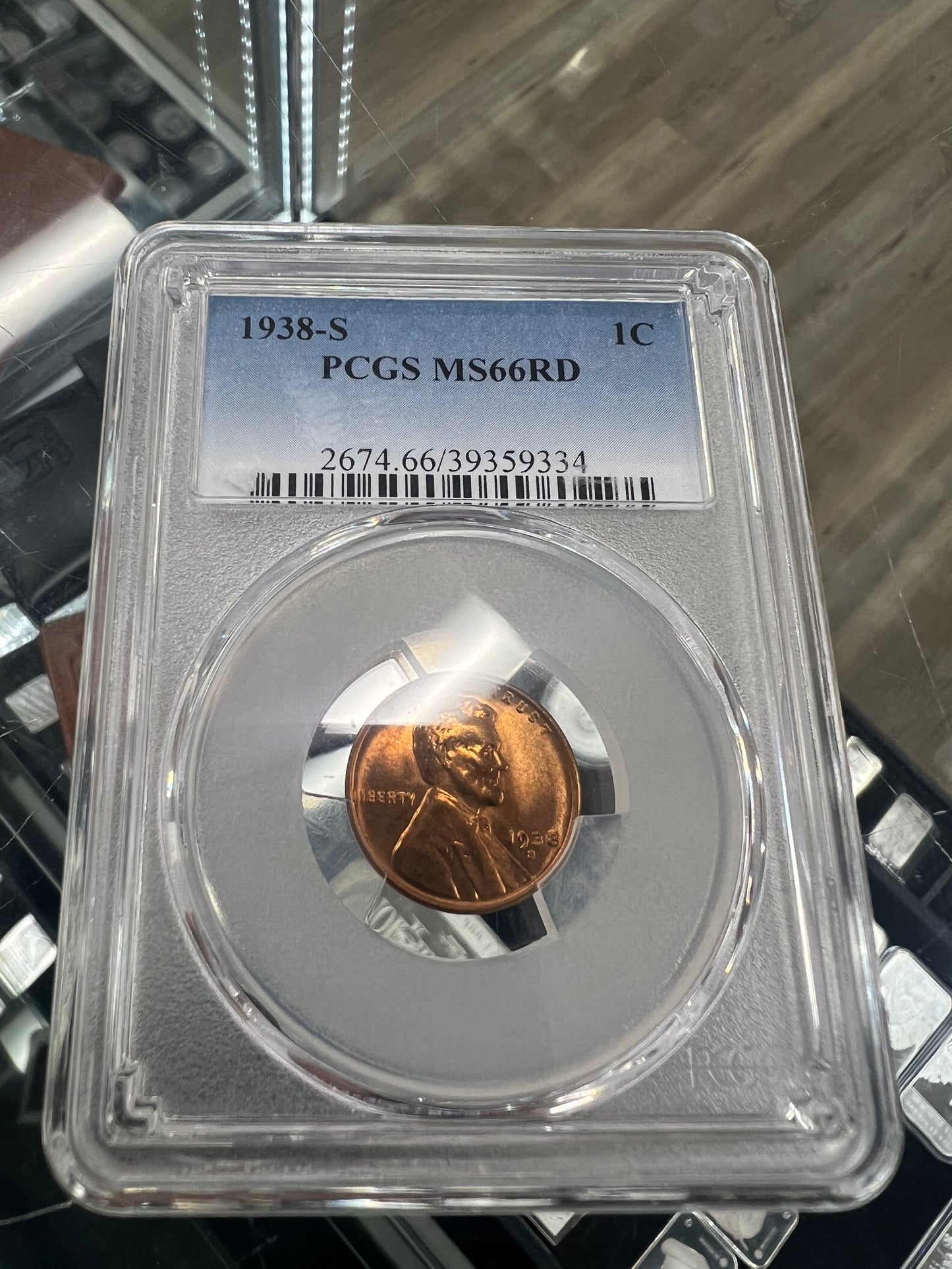 1938-S 1C Lincoln Cent PCGS MS66RD