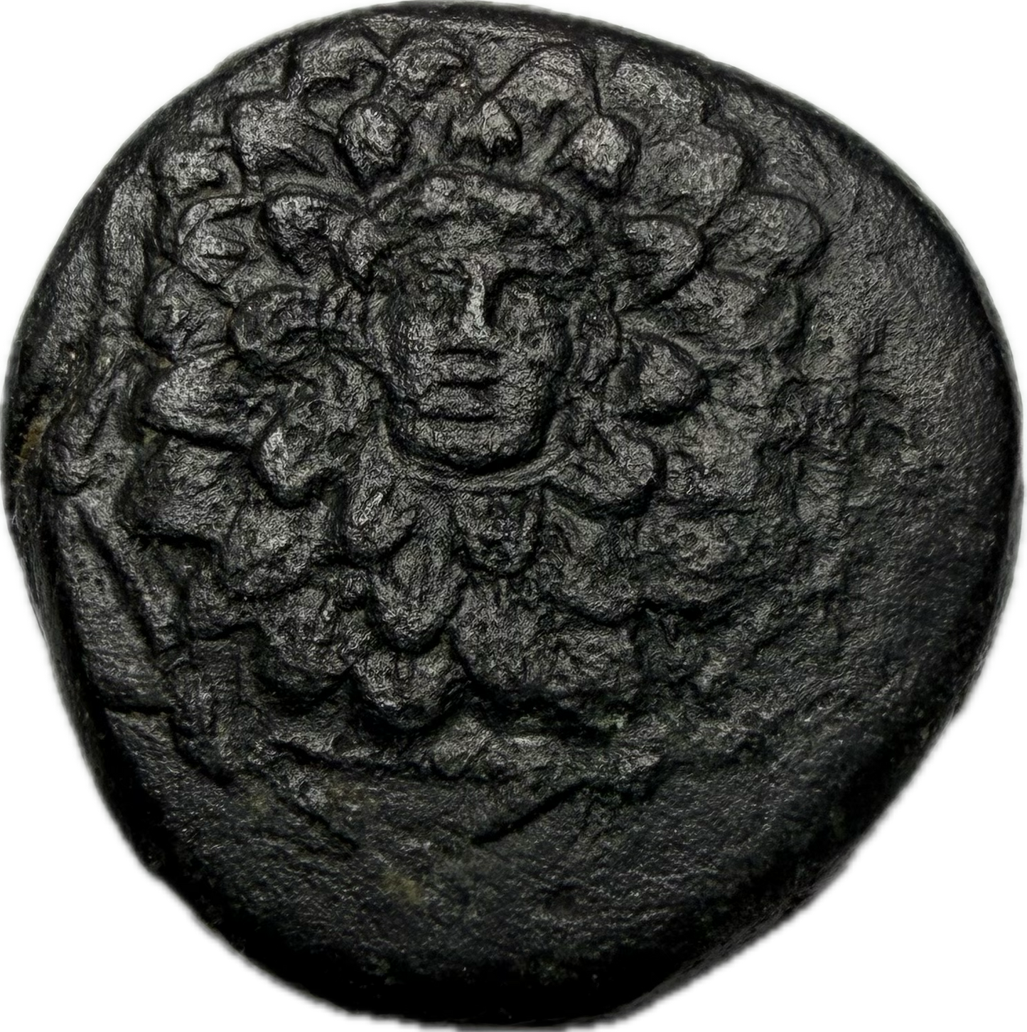 Ancient Pontos Amisos AE20 Bronze Coin – Medusa Gorgoneion / Nike – Mithradates VI Era