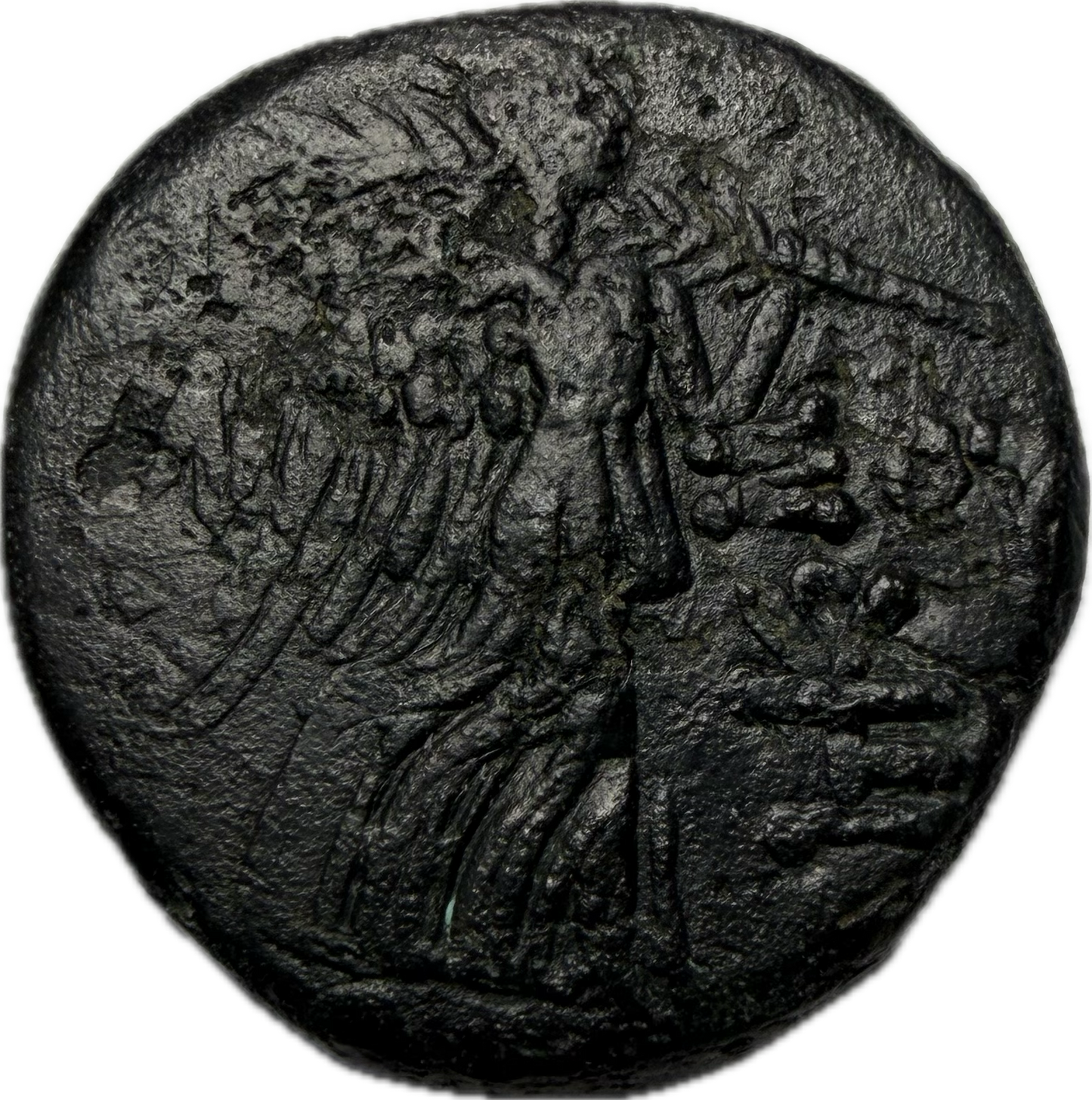 Ancient Pontos Amisos AE20 Bronze Coin – Medusa Gorgoneion / Nike – Mithradates VI Era