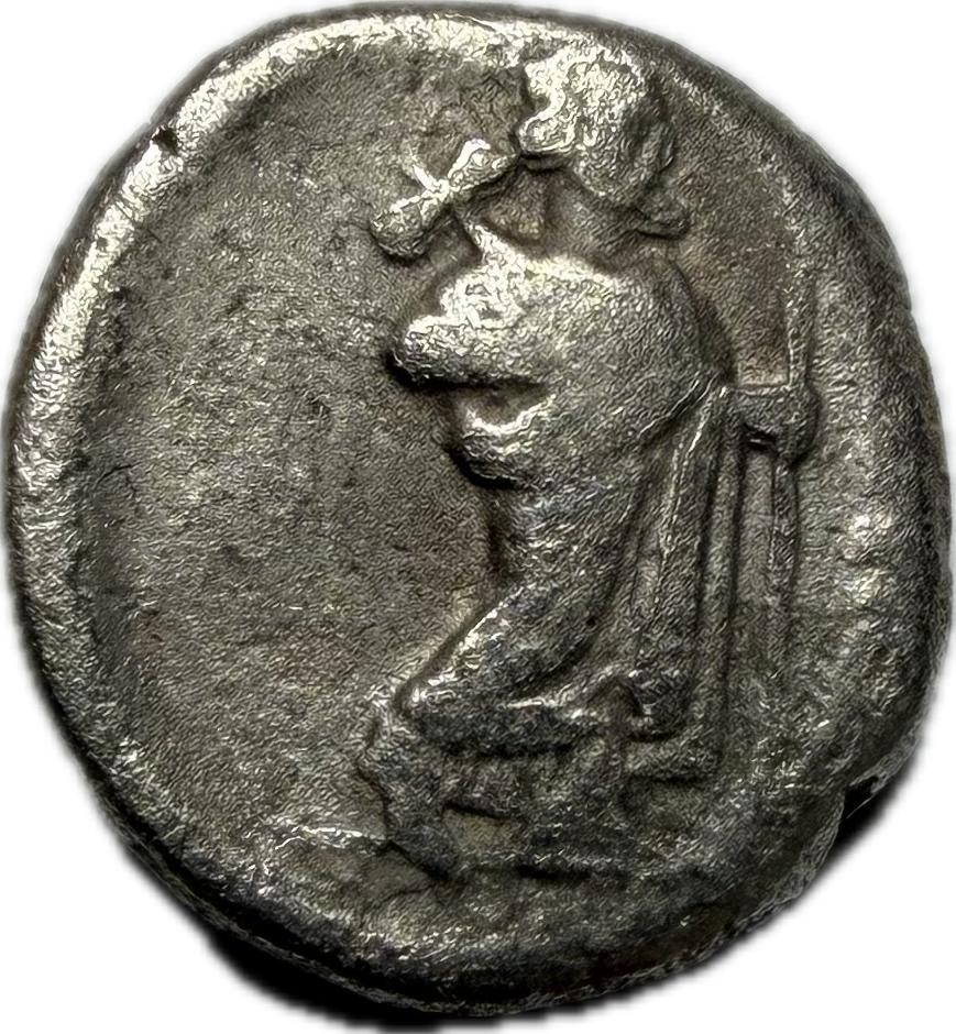Caria, Satraps of Caria Hekatomnos AR Drachm — Apollo / Zeus Labraundos, 395–377 BC