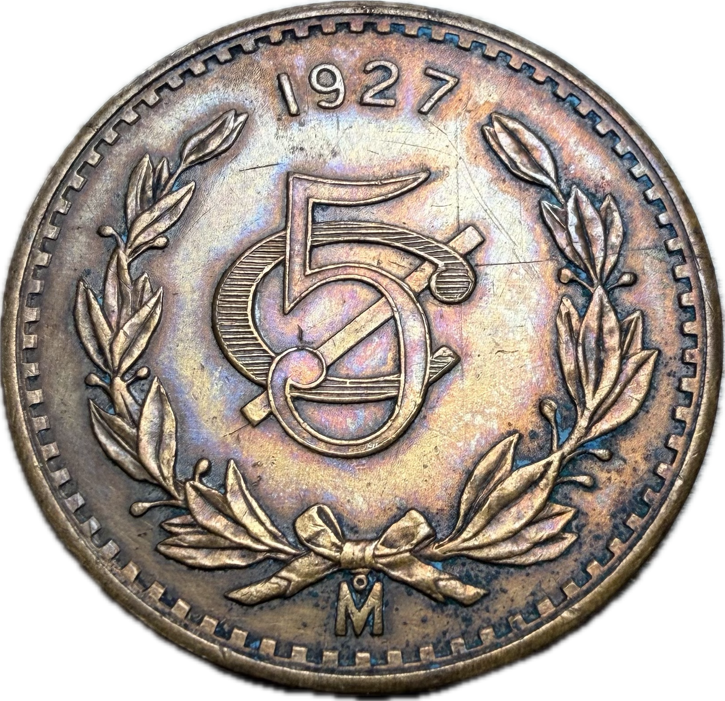1927-Mo Mexico 5 Centavos AU50