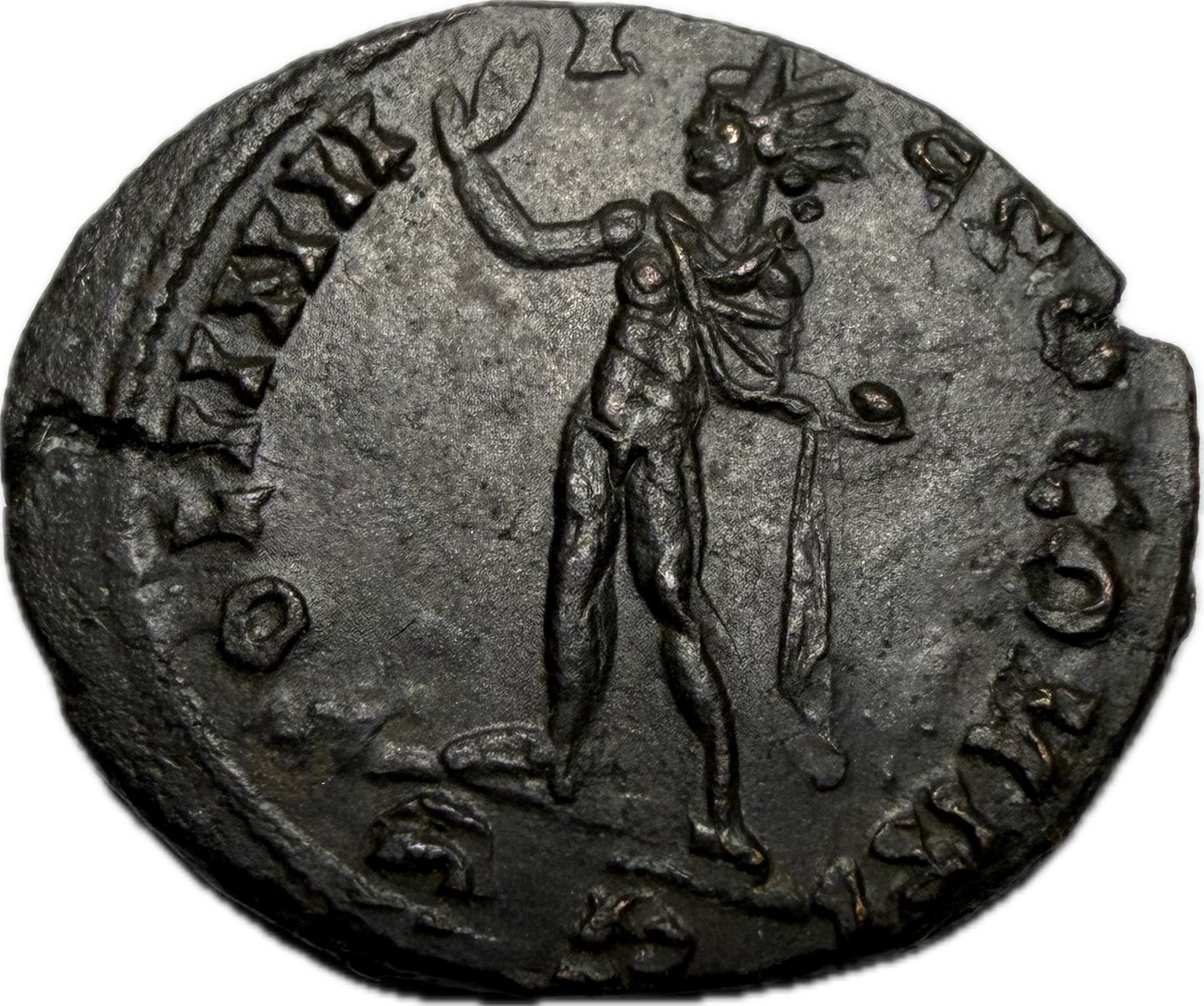 Constantine I Bronze Follis – SOLI INVICTO COMITI Reverse, Roman Empire, c. AD 310–313