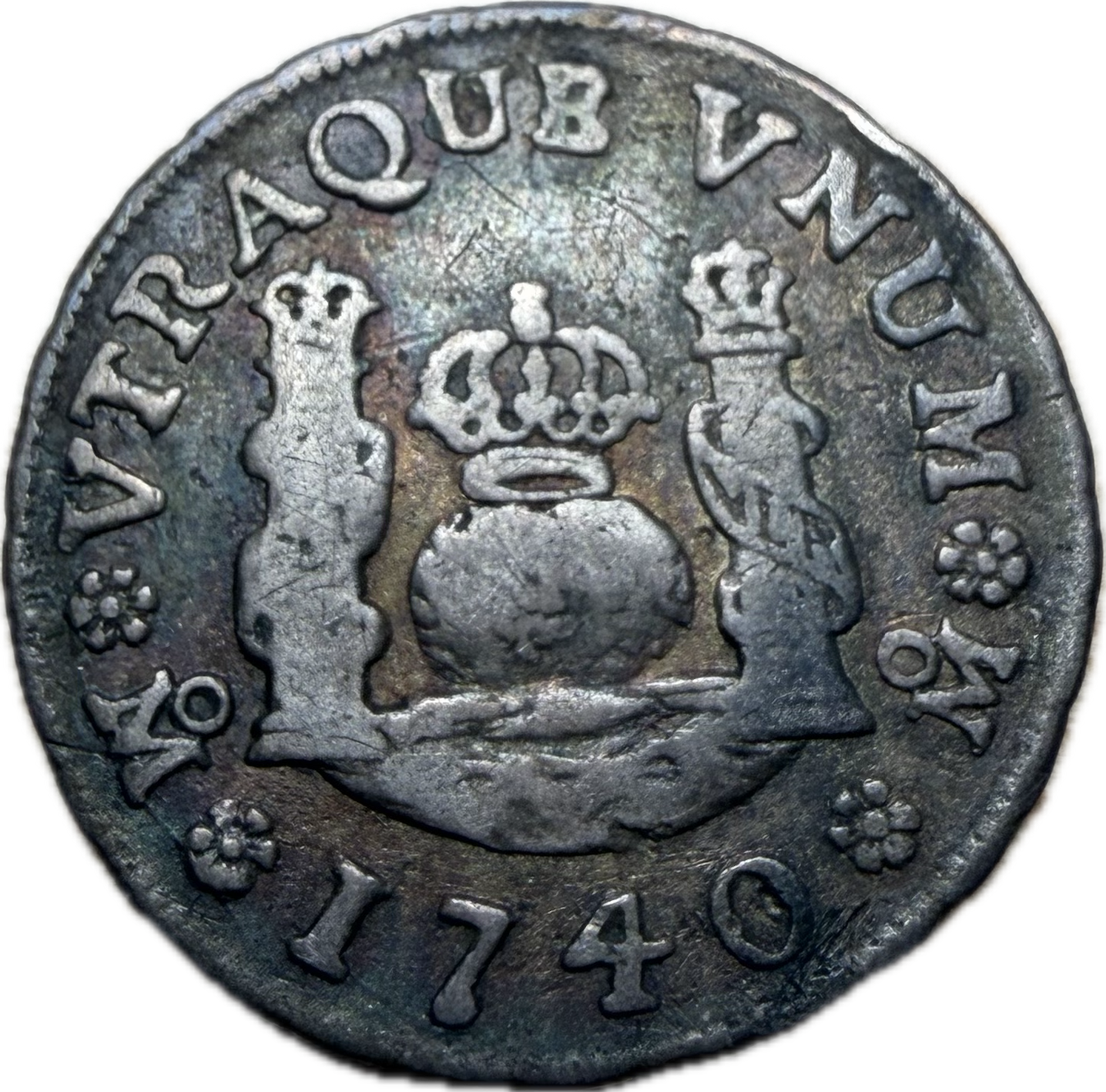 1740 Mo-F Mexico 1 Real Philip V Silver Colonial Coin – VF Raw