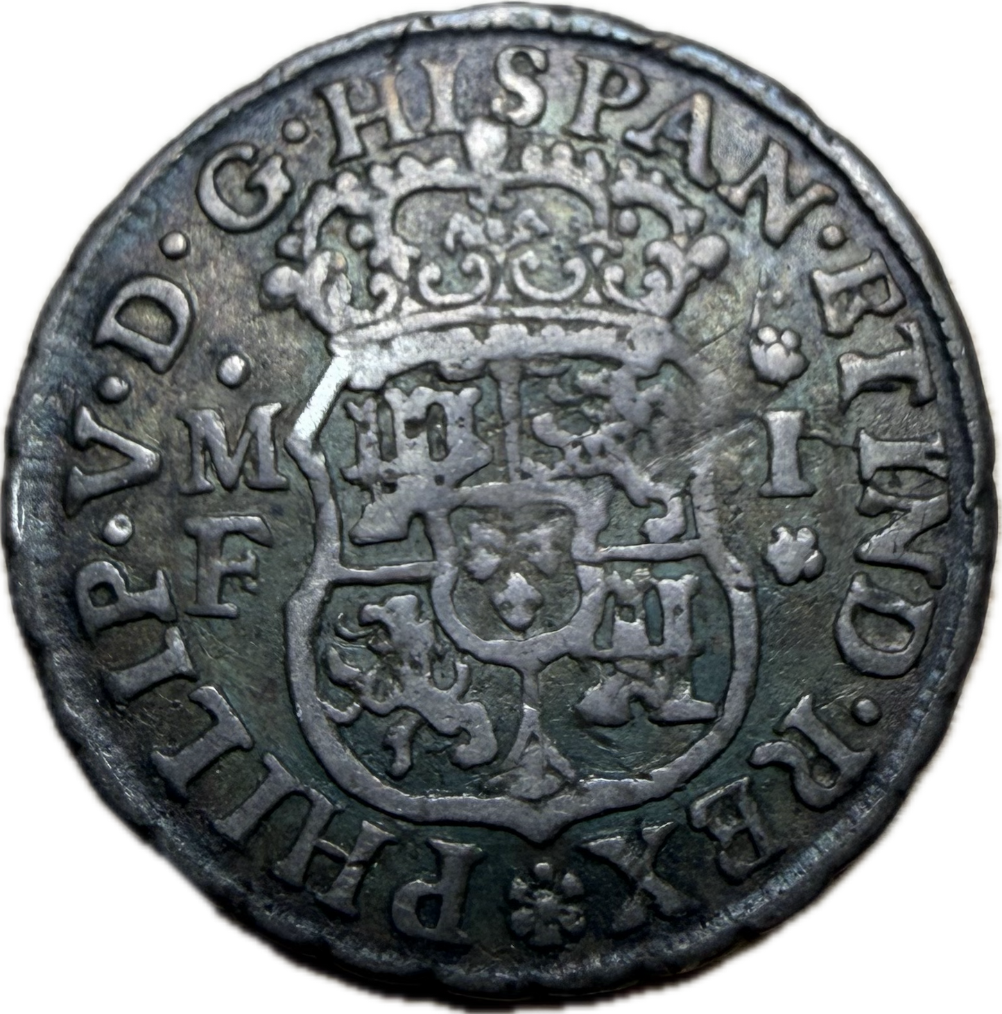 1740 Mo-F Mexico 1 Real Philip V Silver Colonial Coin – VF Raw