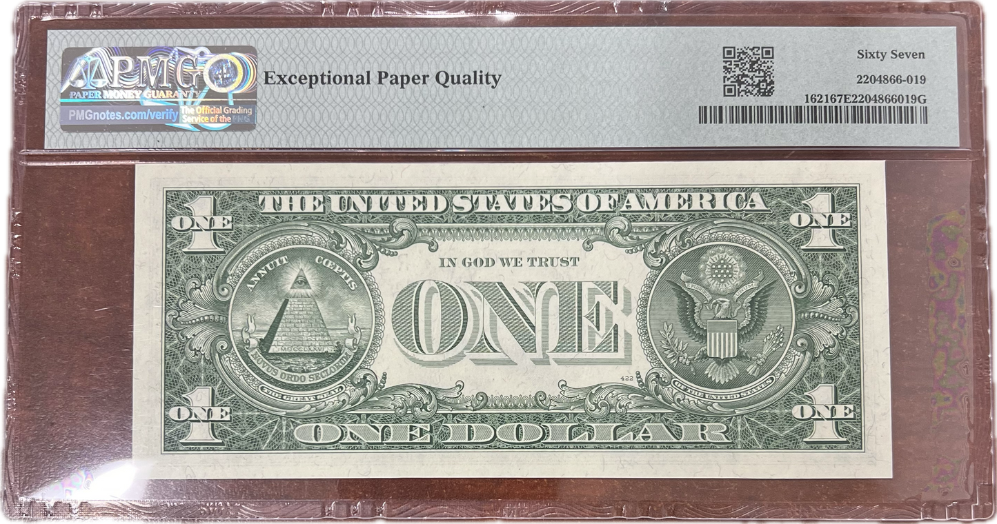 $1  1957B Silver Certificate PMG EPQ67