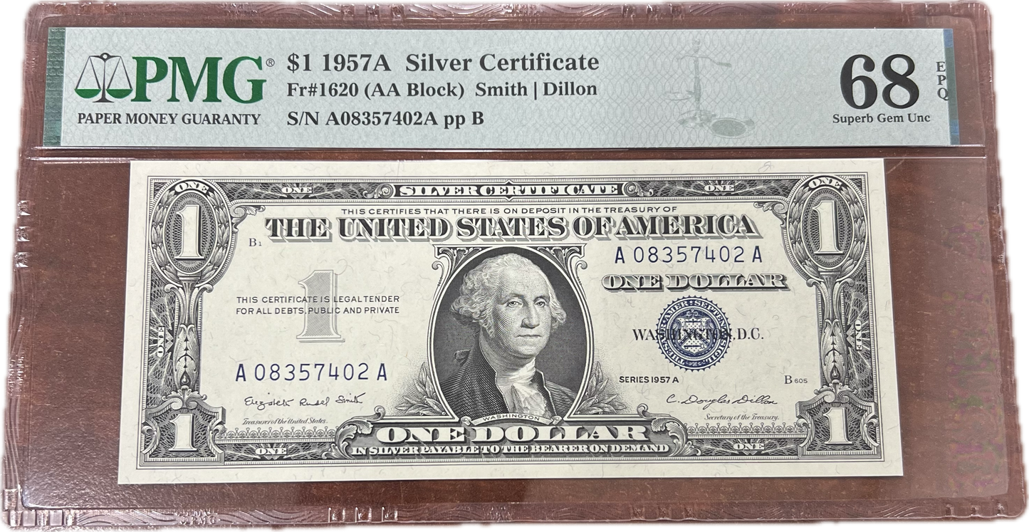 $1 1957 Silver Certificate Set PMG EPQ68