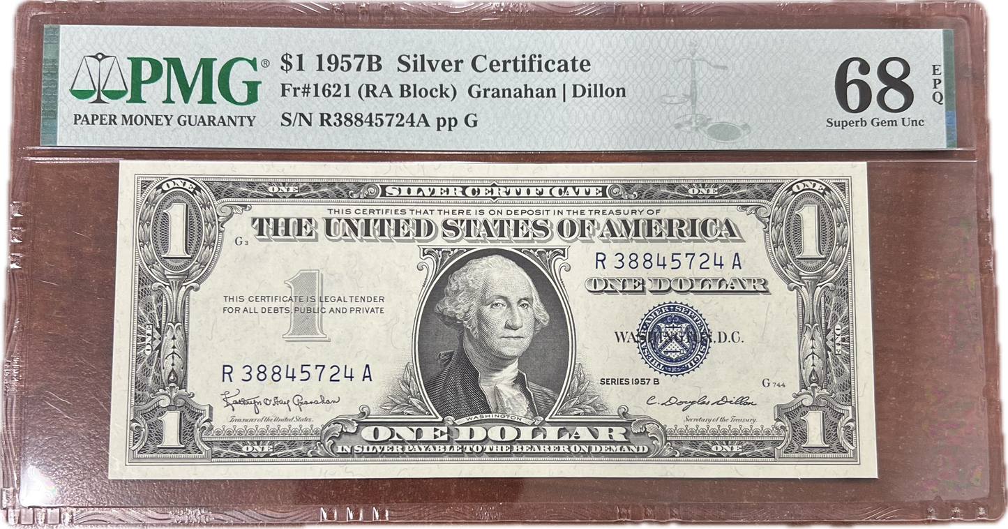 $1 1957 Silver Certificate Set PMG EPQ68