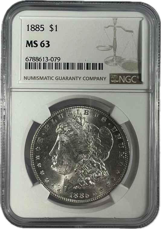 1885 $1 Morgan Dollar NGC MS63