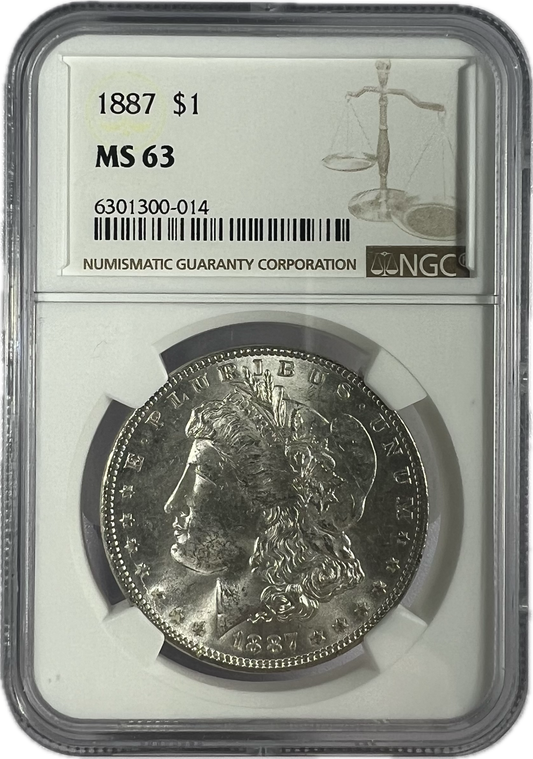 1887 $1 Morgan Dollar NGC MS63