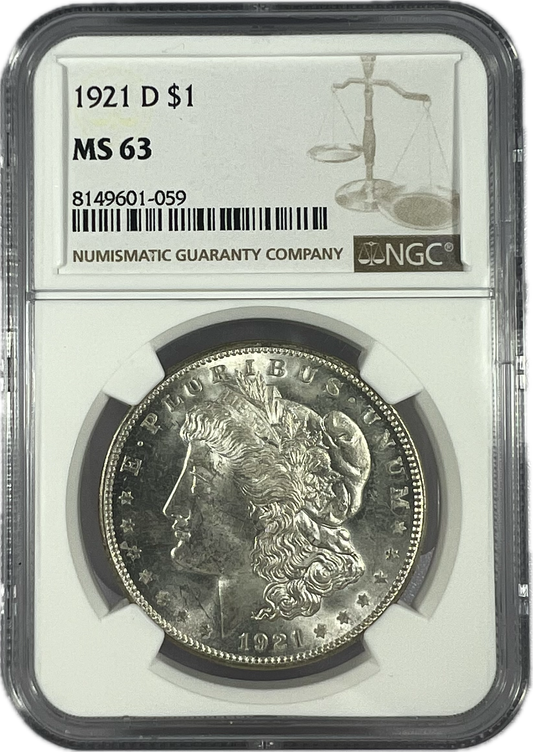 1921-D $1 Morgan Dollar NGC MS63