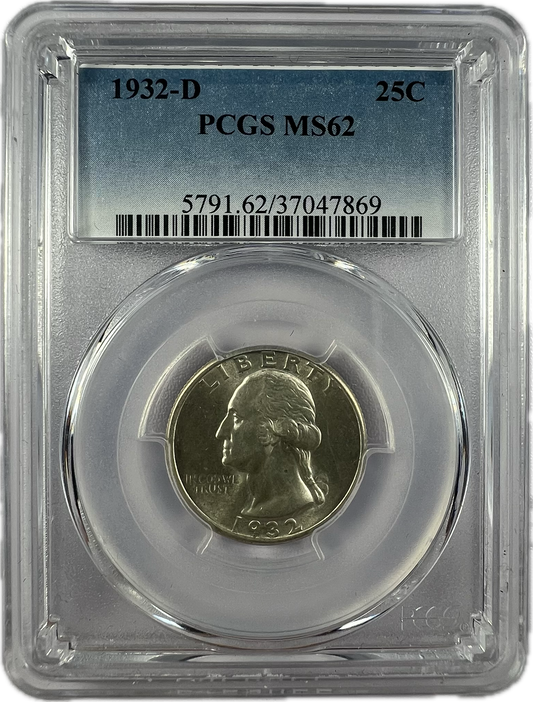 1932-D 25C Washington Quarter PCGS MS62