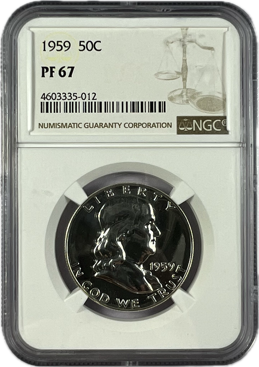 1959 50C Franklin Half Dollar NGC PF67