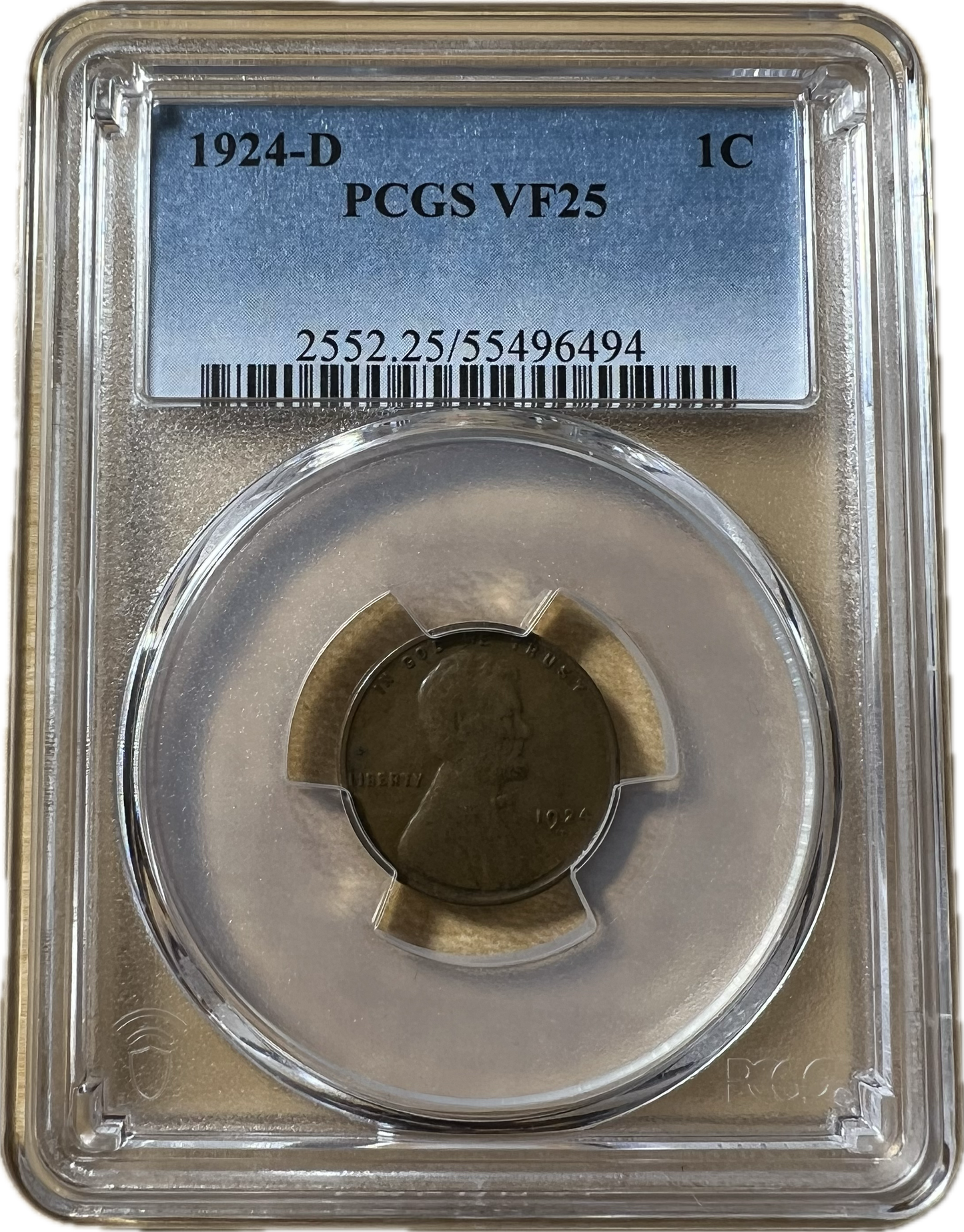 1924-D 1C Wheat Cent PCGS VF25