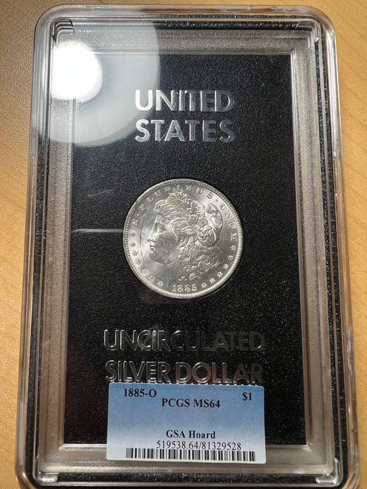 1885-O $1 Morgan Dollar GSA Hoard PCGS MS64