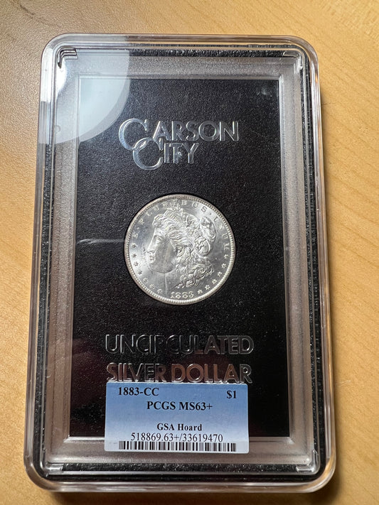 1883-CC $1 Morgan Dollar GSA Hoard PCGS MS63+