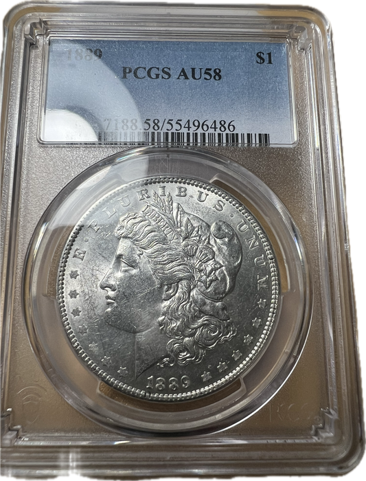 1889 $1 Morgan Dollar PCGS AU58