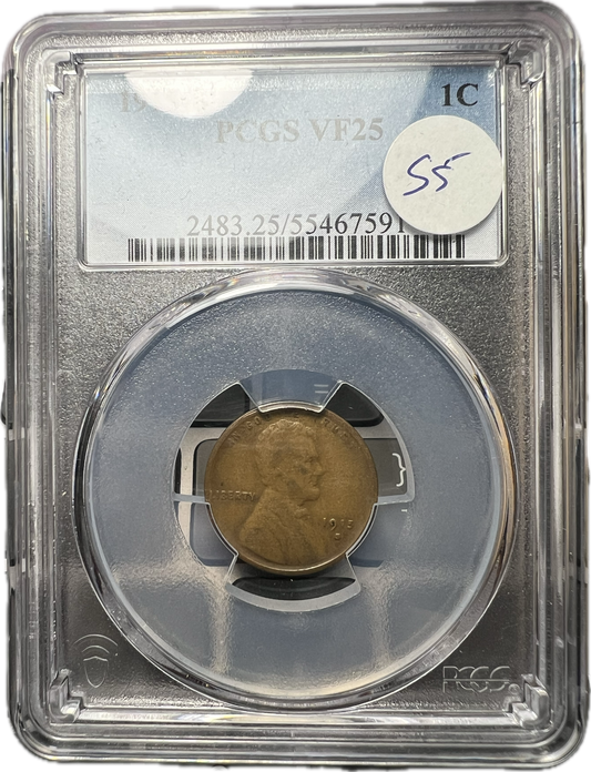 1915-S 1C Lincoln Cent PCGS VF25